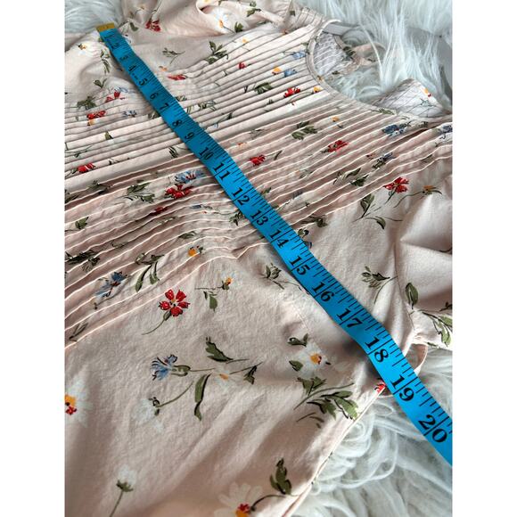 Madewell‎ Women's Pintuck Puff-Sleeve Mini Dress in Seaside Floral Pink Size sm - Picture 14 of 15